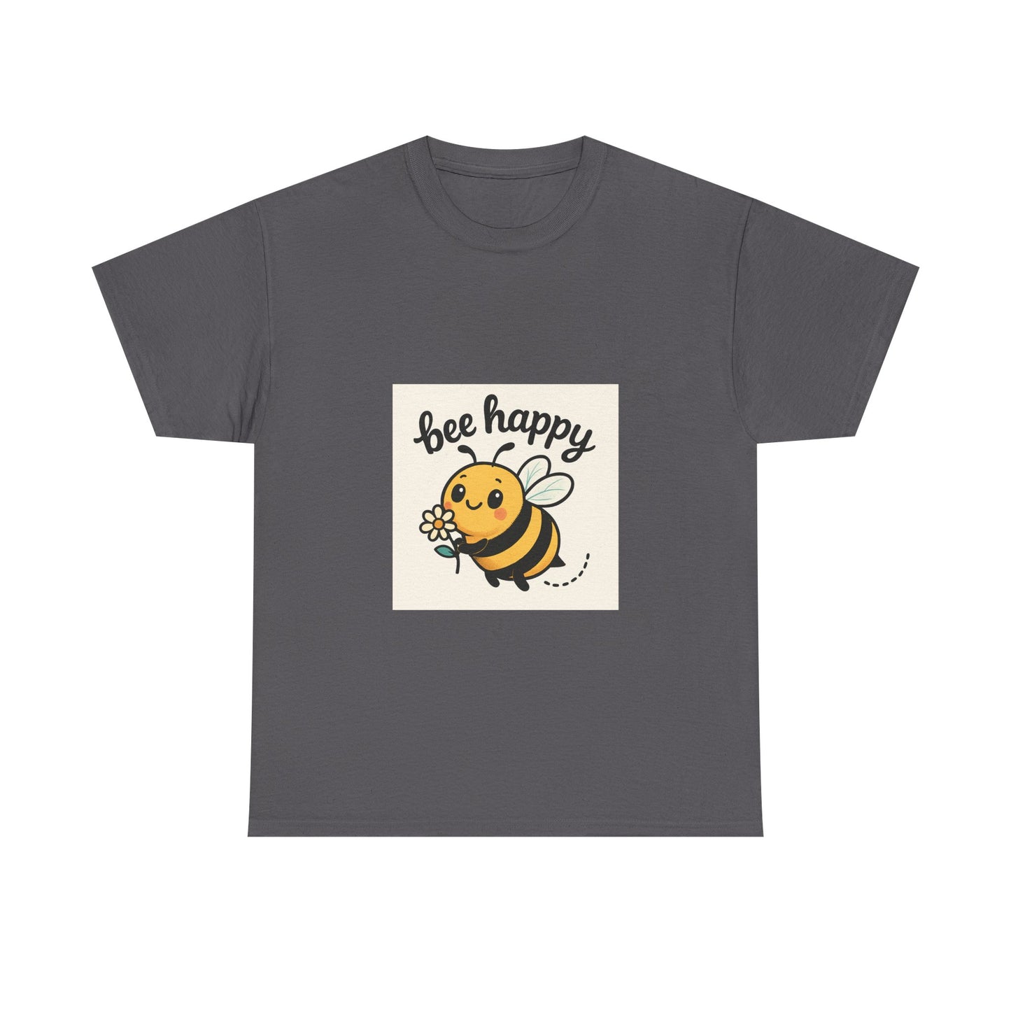 Bee Happy Tee, Unisex Cotton T-Shirt, Cute Bee Graphic Tee, Fun Summer Shirt, Gift for Bee Lovers, Nature Enthusiast Apparel