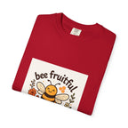 Bee Fruitful T-Shirt, Unisex Garment Dyed Tee, Cute Bee Apparel, Nature Lover's Gift, Summer Outfit, Eco-Friendly Fashion