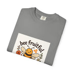 Bee Fruitful T-Shirt, Unisex Garment Dyed Tee, Cute Bee Apparel, Nature Lover's Gift, Summer Outfit, Eco-Friendly Fashion
