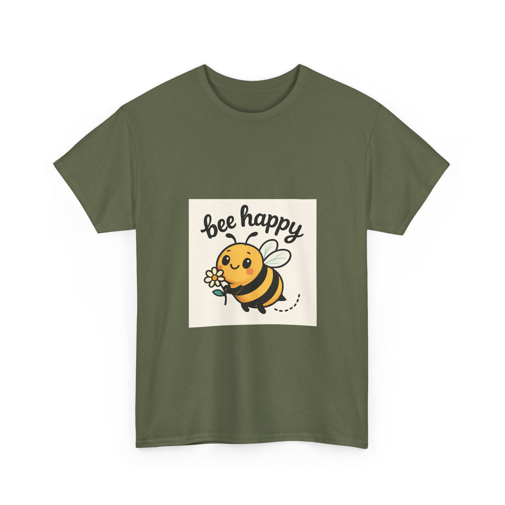 Bee Happy Tee, Unisex Cotton T-Shirt, Cute Bee Graphic Tee, Fun Summer Shirt, Gift for Bee Lovers, Nature Enthusiast Apparel