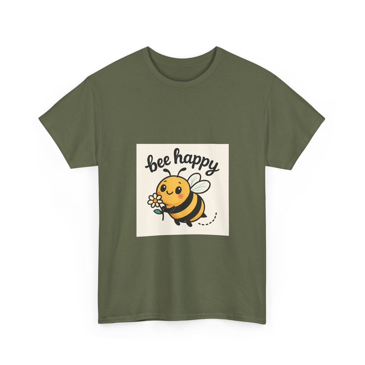 Bee Happy Tee, Unisex Cotton T-Shirt, Cute Bee Graphic Tee, Fun Summer Shirt, Gift for Bee Lovers, Nature Enthusiast Apparel