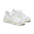 Mesh Sneakers — White Heart Candy Print Athletic Shoes