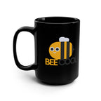 Bee Cool Mug — 15oz Black Ceramic Coffee Cup (Cute Bee Graphic)