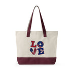 Canvas Tote — Patriotic "Merica" & Flag Love Zippered Beach Bag