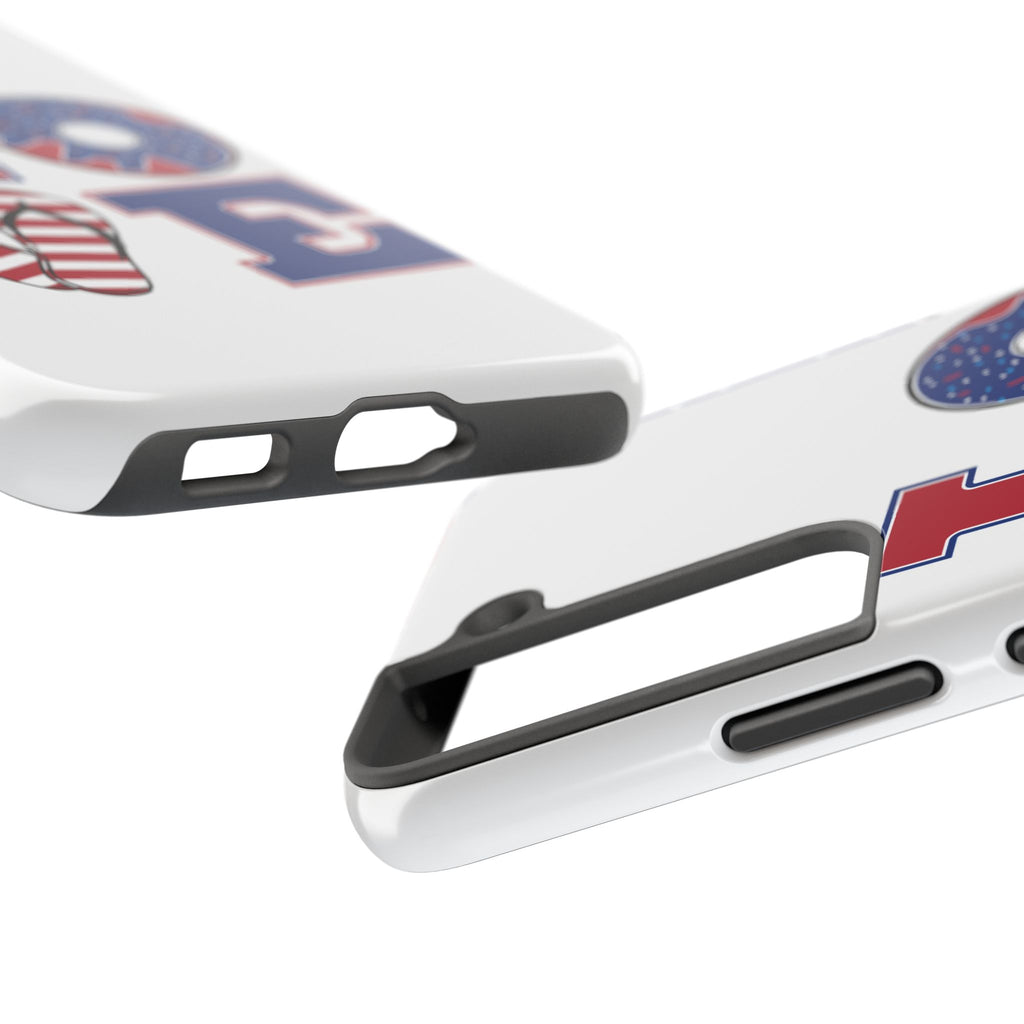 Patriotic LOVE Tough Phone Case — USA Flag & Donut Graphic