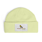Embroidered Cuff Beanie – Cozy Knit Hat with Vintage Bird Logo