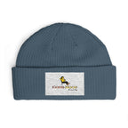 Embroidered Cuff Beanie – Cozy Knit Hat with Vintage Bird Logo