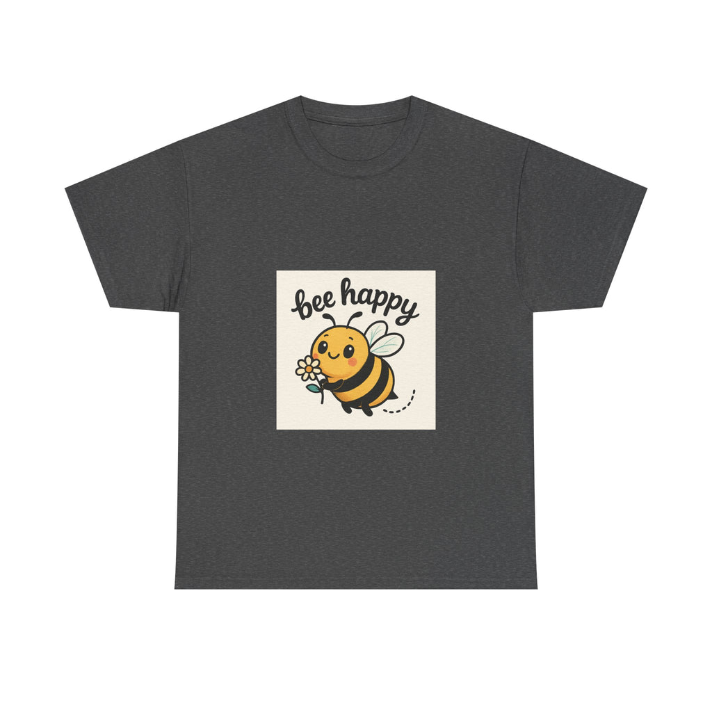 Bee Happy Tee, Unisex Cotton T-Shirt, Cute Bee Graphic Tee, Fun Summer Shirt, Gift for Bee Lovers, Nature Enthusiast Apparel
