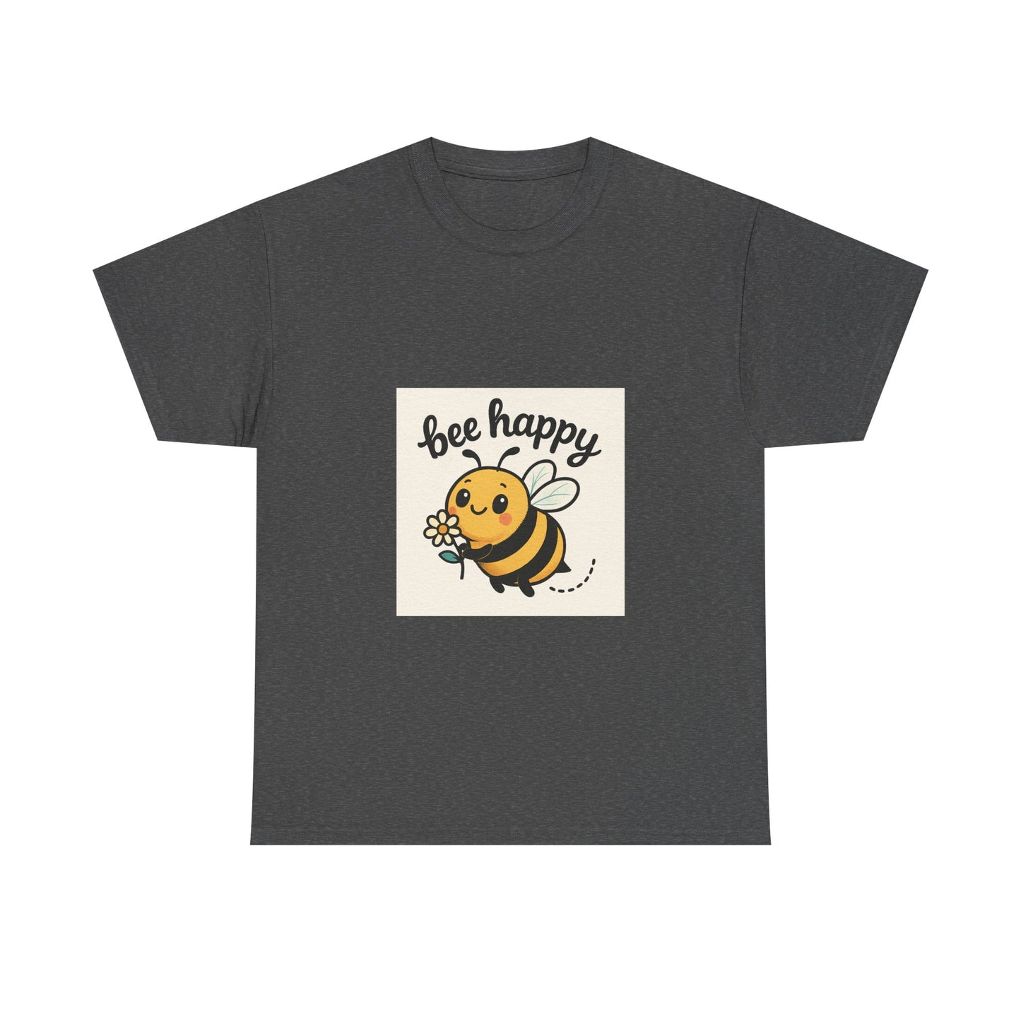 Bee Happy Tee, Unisex Cotton T-Shirt, Cute Bee Graphic Tee, Fun Summer Shirt, Gift for Bee Lovers, Nature Enthusiast Apparel