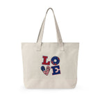Canvas Tote — Patriotic "Merica" & Flag Love Zippered Beach Bag