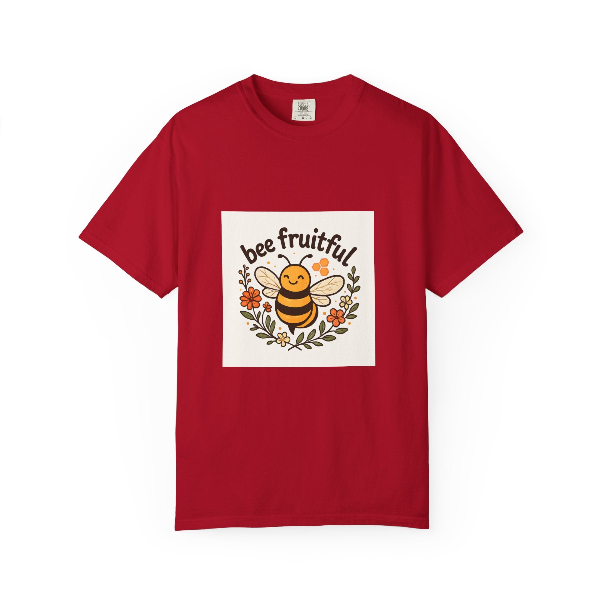 Bee Fruitful T-Shirt, Unisex Garment Dyed Tee, Cute Bee Apparel, Nature Lover's Gift, Summer Outfit, Eco-Friendly Fashion