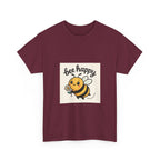 Bee Happy Tee, Unisex Cotton T-Shirt, Cute Bee Graphic Tee, Fun Summer Shirt, Gift for Bee Lovers, Nature Enthusiast Apparel