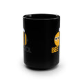 Bee Cool Mug — 15oz Black Ceramic Coffee Cup (Cute Bee Graphic)