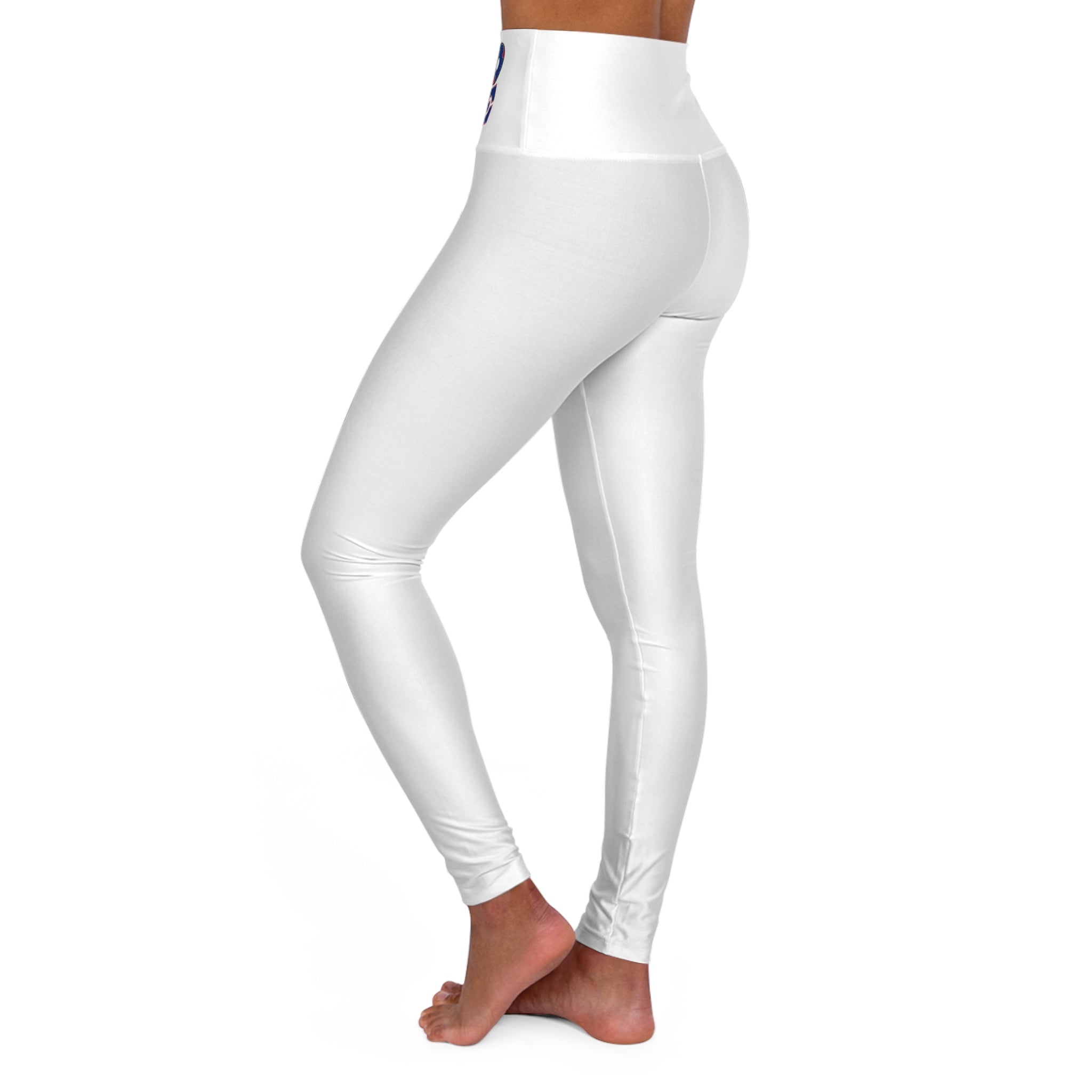 High-Waisted Yoga Leggings — Patriotic 'LOVE' Flag Waistband