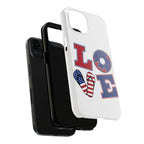Patriotic LOVE Tough Phone Case — USA Flag & Donut Graphic
