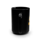 Bee Cool Mug — 15oz Black Ceramic Coffee Cup (Cute Bee Graphic)