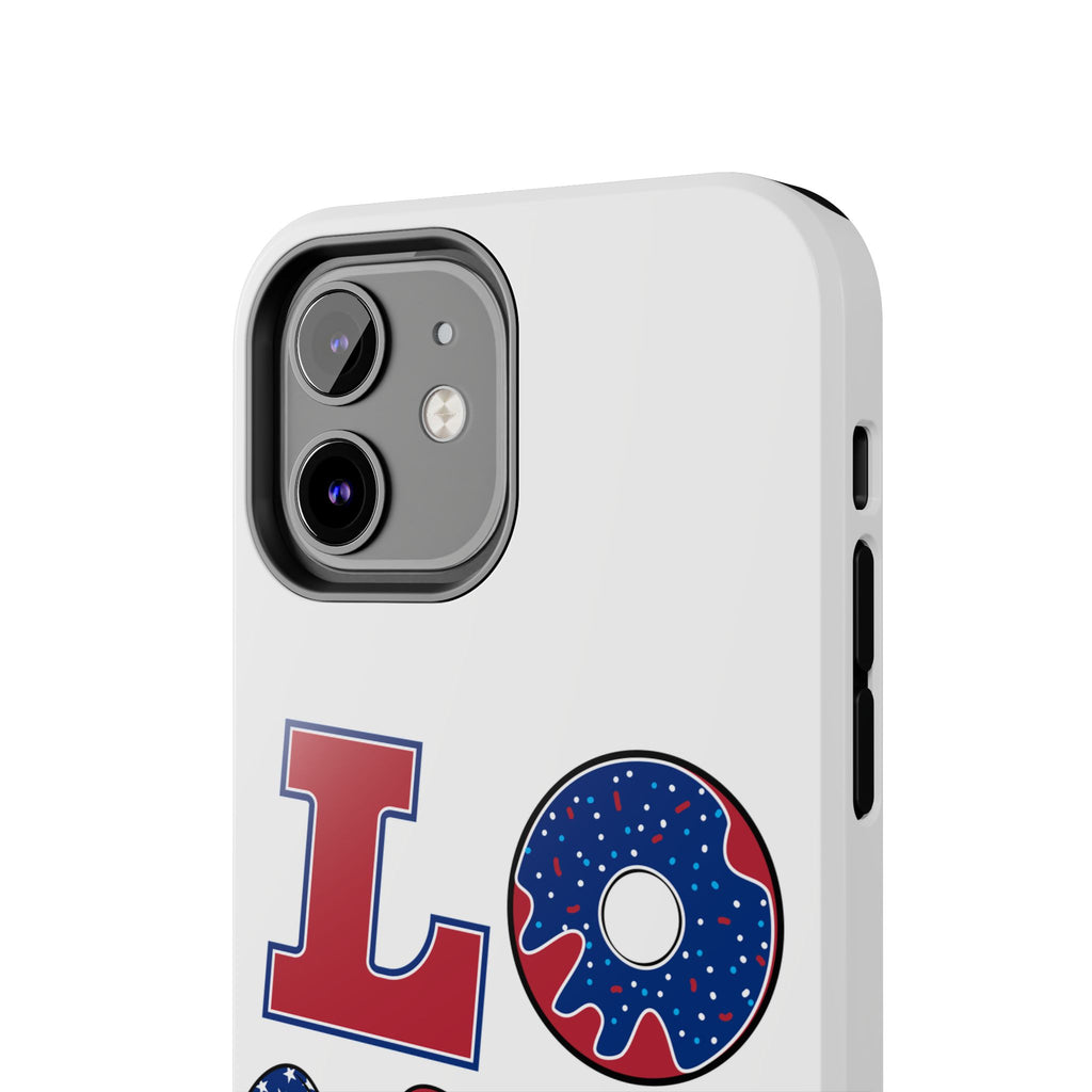 Patriotic LOVE Tough Phone Case — USA Flag & Donut Graphic