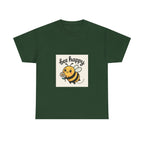 Bee Happy Tee, Unisex Cotton T-Shirt, Cute Bee Graphic Tee, Fun Summer Shirt, Gift for Bee Lovers, Nature Enthusiast Apparel