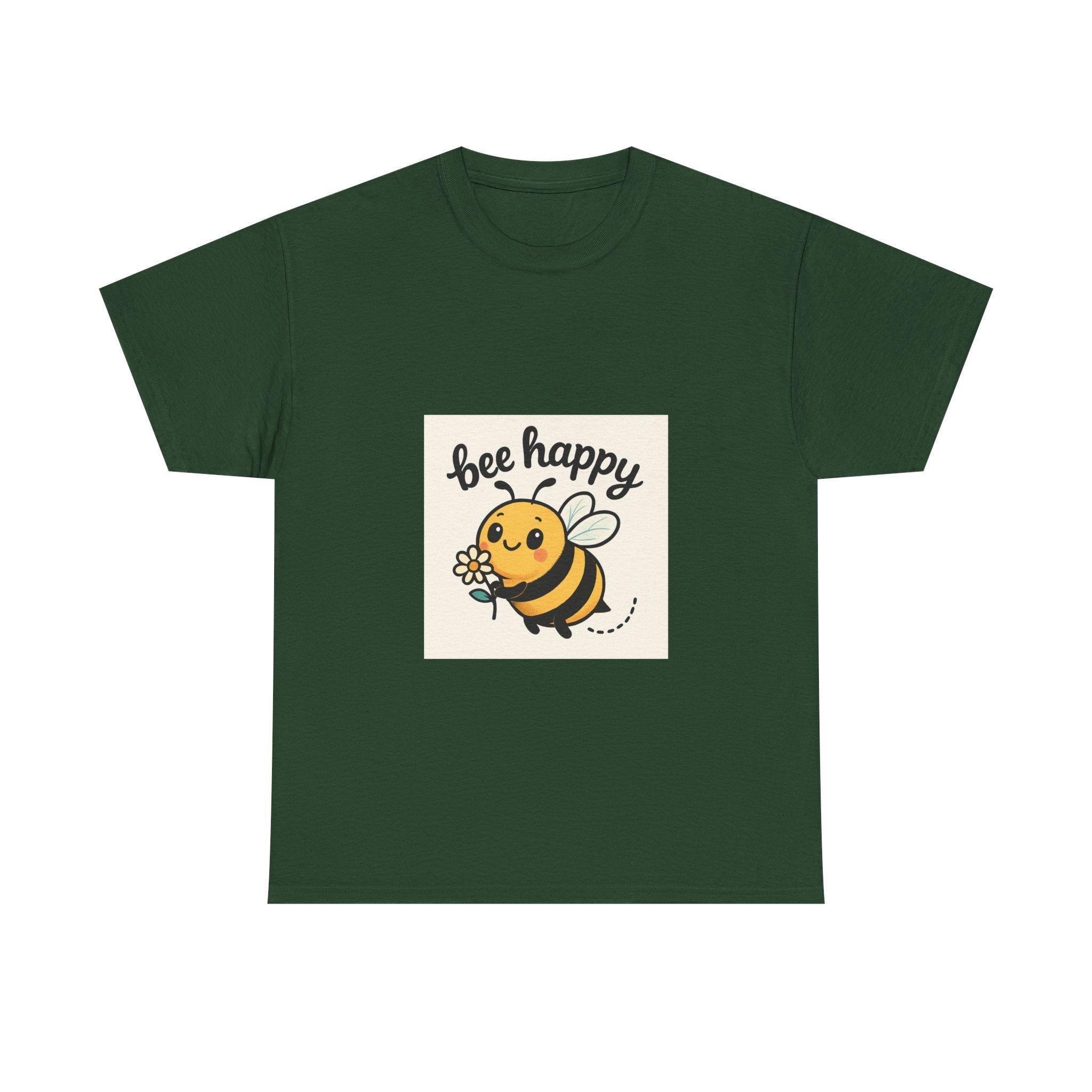 Bee Happy Tee, Unisex Cotton T-Shirt, Cute Bee Graphic Tee, Fun Summer Shirt, Gift for Bee Lovers, Nature Enthusiast Apparel