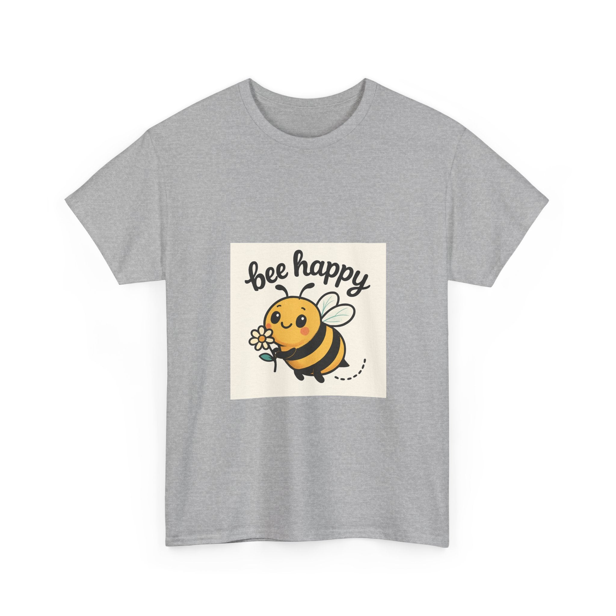 Bee Happy Tee, Unisex Cotton T-Shirt, Cute Bee Graphic Tee, Fun Summer Shirt, Gift for Bee Lovers, Nature Enthusiast Apparel